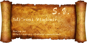 Sárosi Vladimir névjegykártya